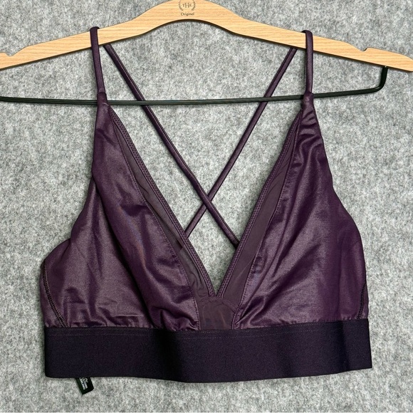 Victoria's Secret Other - Victoria Sport Faux Leather Sports Bra in Purple- Sz L